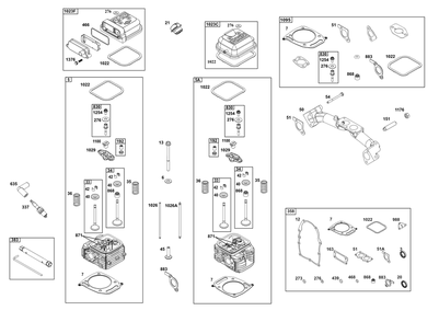 Cylinder Head Group Diagram and Parts List for 385447-3176-H7 200000 - 399999 Briggs and Stratton Engine